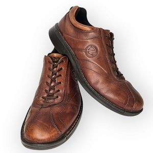 ECCO | Lite Shock Leather Sneaker Brown Leather Casual Oxford Size 44